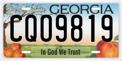 GA license plate CQO9819