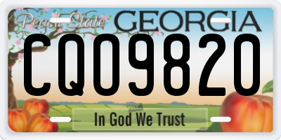 GA license plate CQO9820