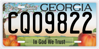 GA license plate CQO9822