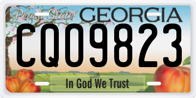 GA license plate CQO9823