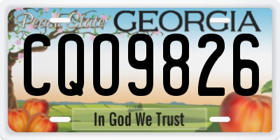 GA license plate CQO9826