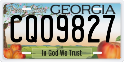 GA license plate CQO9827