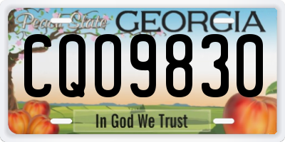 GA license plate CQO9830