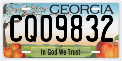 GA license plate CQO9832