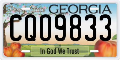 GA license plate CQO9833