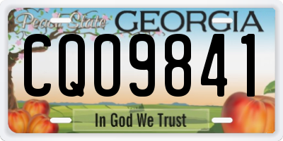 GA license plate CQO9841