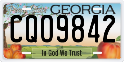 GA license plate CQO9842