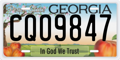GA license plate CQO9847