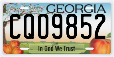 GA license plate CQO9852