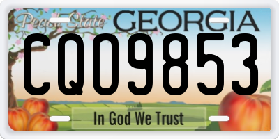 GA license plate CQO9853