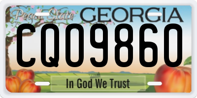GA license plate CQO9860