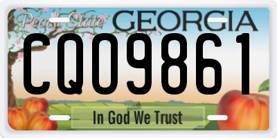 GA license plate CQO9861