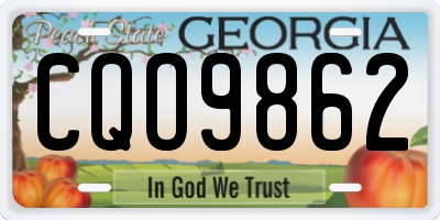 GA license plate CQO9862