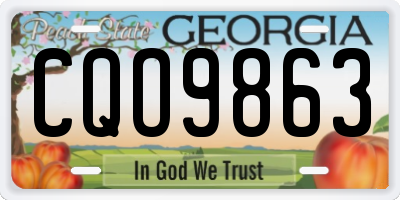GA license plate CQO9863