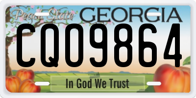 GA license plate CQO9864