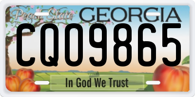 GA license plate CQO9865