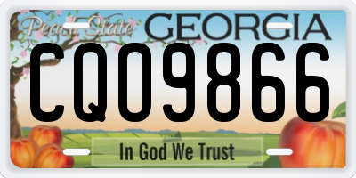 GA license plate CQO9866