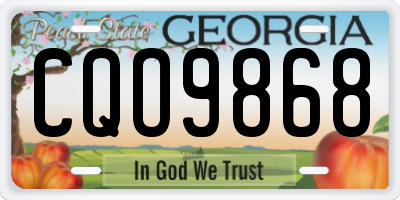 GA license plate CQO9868