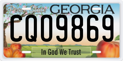 GA license plate CQO9869