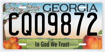 GA license plate CQO9872