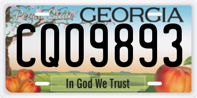 GA license plate CQO9893