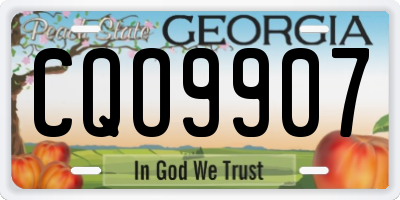 GA license plate CQO9907