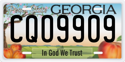 GA license plate CQO9909