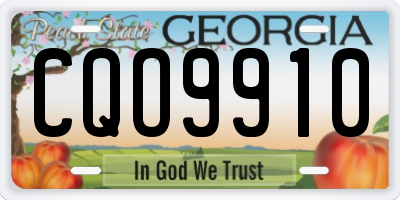 GA license plate CQO9910