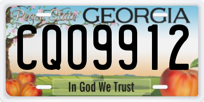 GA license plate CQO9912