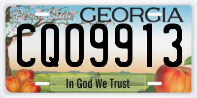 GA license plate CQO9913