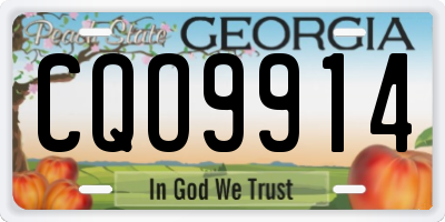 GA license plate CQO9914