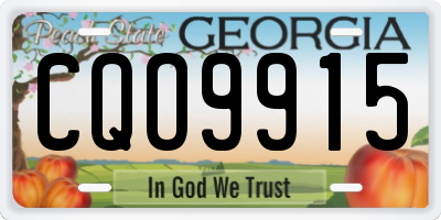 GA license plate CQO9915