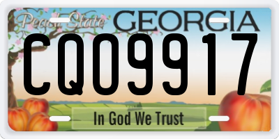 GA license plate CQO9917
