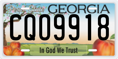 GA license plate CQO9918