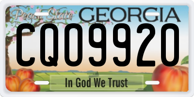 GA license plate CQO9920