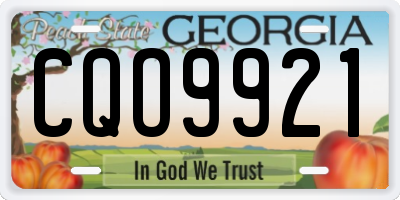 GA license plate CQO9921