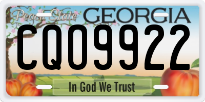 GA license plate CQO9922