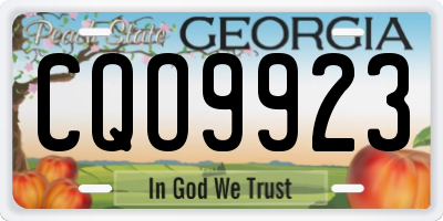 GA license plate CQO9923