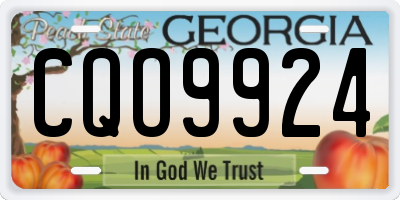 GA license plate CQO9924