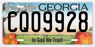 GA license plate CQO9928