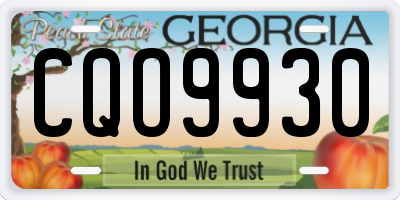GA license plate CQO9930