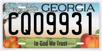 GA license plate CQO9931