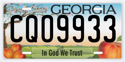 GA license plate CQO9933