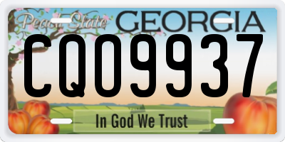 GA license plate CQO9937