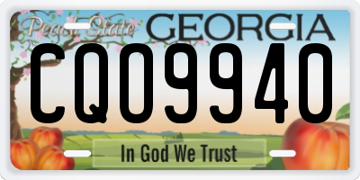 GA license plate CQO9940