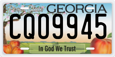 GA license plate CQO9945