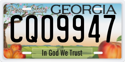 GA license plate CQO9947