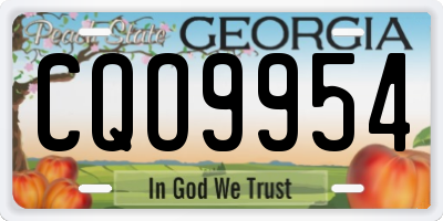 GA license plate CQO9954