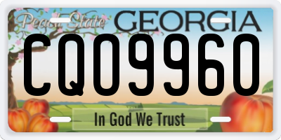 GA license plate CQO9960