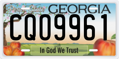 GA license plate CQO9961